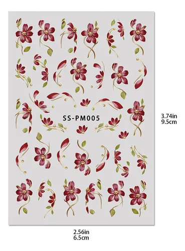 Prima Calcomanías For Uñas 3 Hojas Flores Retro Y Luna 3pcs