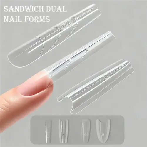 Molde Doble Cara Para Uñas,extensión Sin Papel,abs Flexible