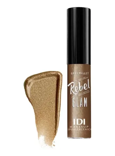 Idi Delineador Liquido Gel Con Glitter Para Ojos Rebel Glam Color Dorado Oscuro