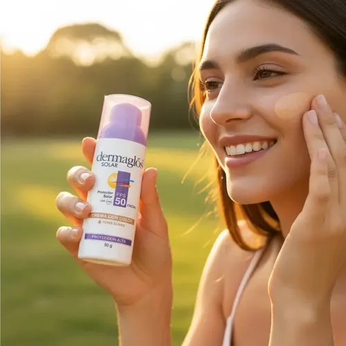 Dermaglos Protector Solar Facial Fps 50 Color Tono Claro 50g