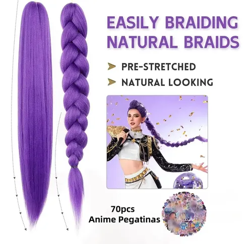 Tendencia Peluca Trenzada Morada: 2 Extensiones De ..