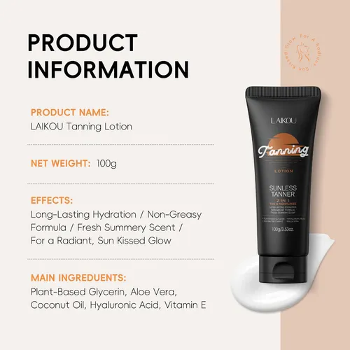 Loción Autobronceadora Laikou – Tono Canela Natural 100g