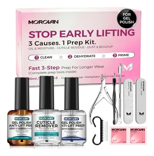 Kit De Preparación De Uñas Morovan Con Deshidratador Y