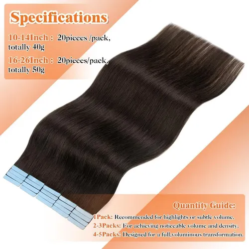 Extensiones De Cabello Con Cinta Itsputao 18 In Negro