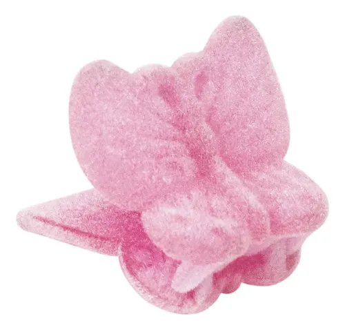 Broche De Pelo Mariposa Con Terminación Aterciopelada X 12