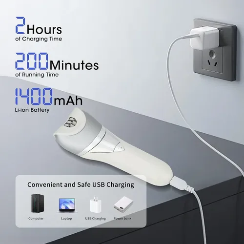 Depiladora Eléctrica 7 En 1 Qreeyx Ipx7 Inalámbrica Blanca
