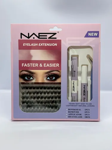 Set Pestañas Postizas Naez Cluster Mix W Adhesivo Sellador