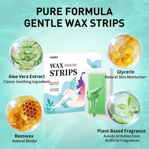 Wax Strips Galdino Para Depilación Facial Y Corporal, 40 Uni