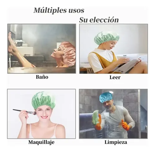 Gorro De Baño Reutilizable Con 20 Anillos Para El Cabello