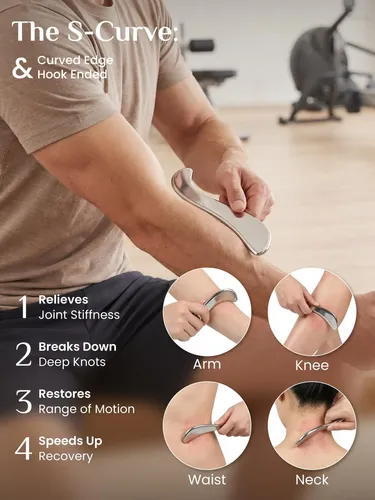 Masajeador Rena Chris Set De 3 Piezas Gua Sha De Acero Inoxi