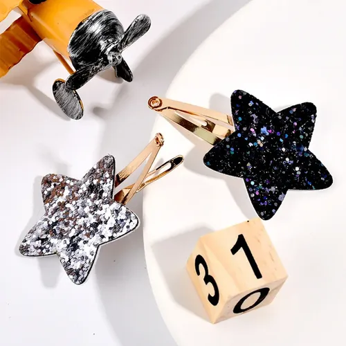 Horquillas Con Purpurina Con Forma De Estrella Para Mujeres