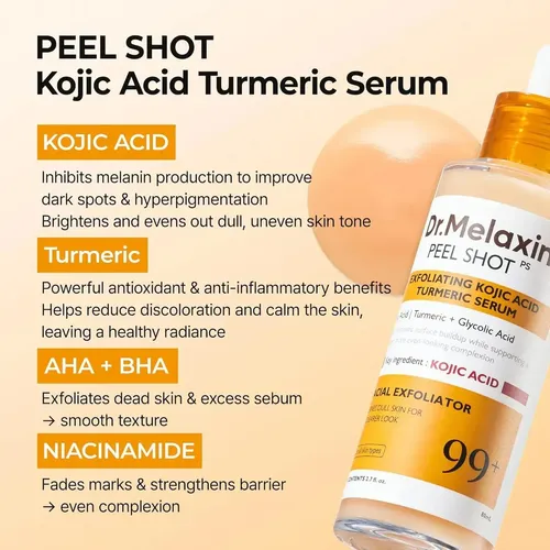 Sérum Exfoliante De Cúrcuma Y Ácido Kójico, 80 Ml, Fl