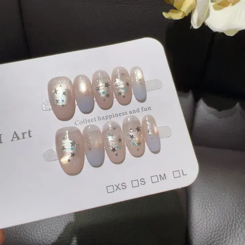 Alta Calidad Parche De Uñas Con Brillo De Estrella Azul