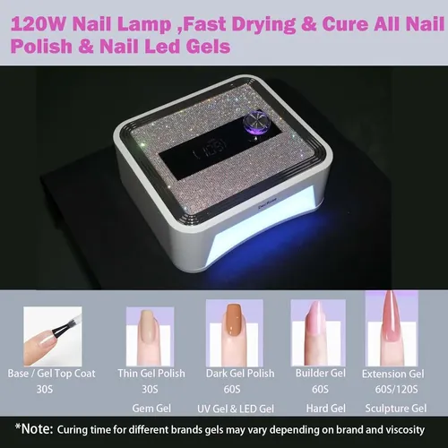 Lámpara Uv Led Recargable 120w Portátil Para Uñas