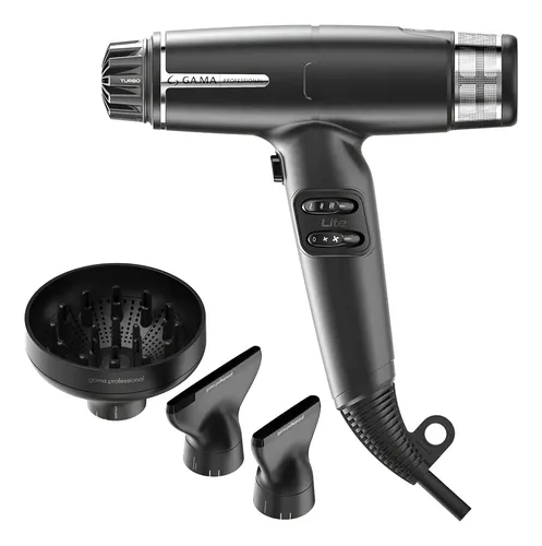 Gama Iq Lite Max Secador De Pelo Liviano Barber Negro Cs