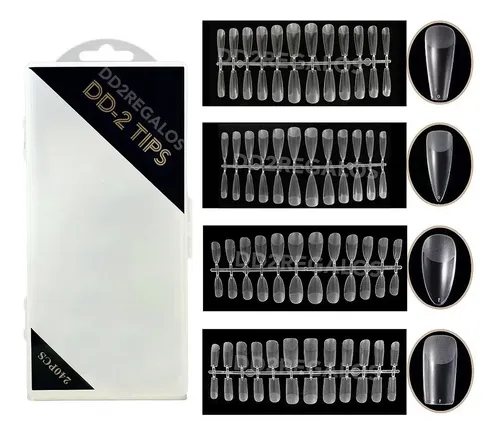 Tips Sistema Gel Press On Caja X240 Ultra Fino Vario Modelos