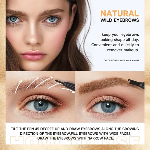 Lápiz De Cejas Microblading Gris Resistente Al Agua 4 Puntos