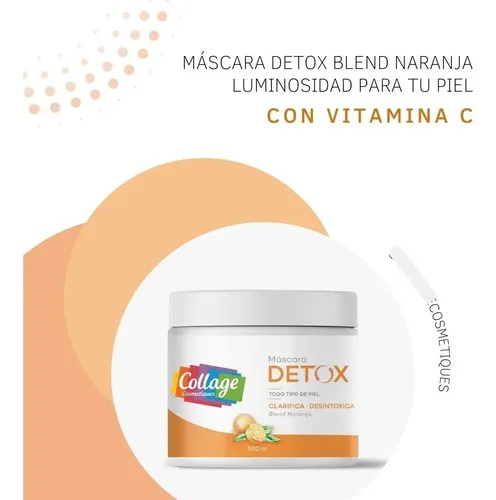 Collage Mascarilla Facial Detox Blend Naranja 500ml Clarifica Desintoxica