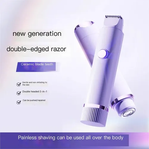 Afeitadora Eléctrica Doble Cabeza Depiladora Corporal Mujer