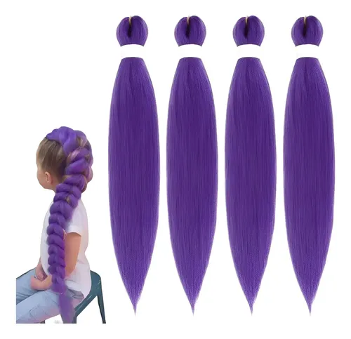 4 Piezas Cabello De Trenzas Moradas, Cosplay For Niñas Y