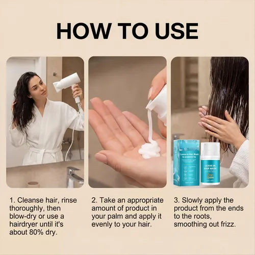 Leave In Hair Mask Treatment For Damaged Dry Frizzy Hair,