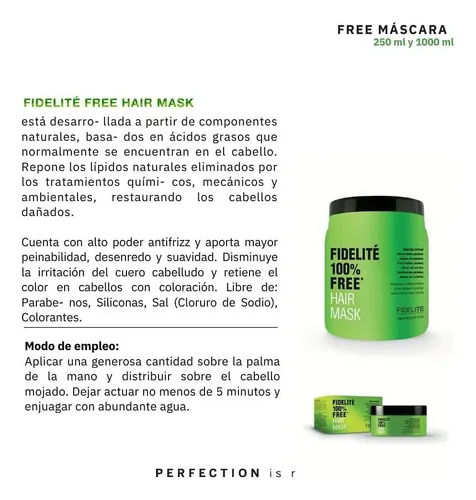 Máscara Cabellos Dañados 100% Free Fidelité 250ml
