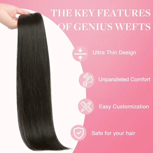 Extension Cortina De Pelo Humano Real 35cm 40g Marron Moka