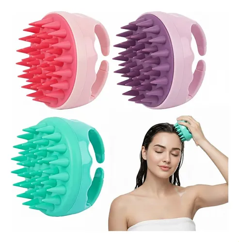 3 Cepillos Masajeadores Capilares De Silicona Para Ducha
