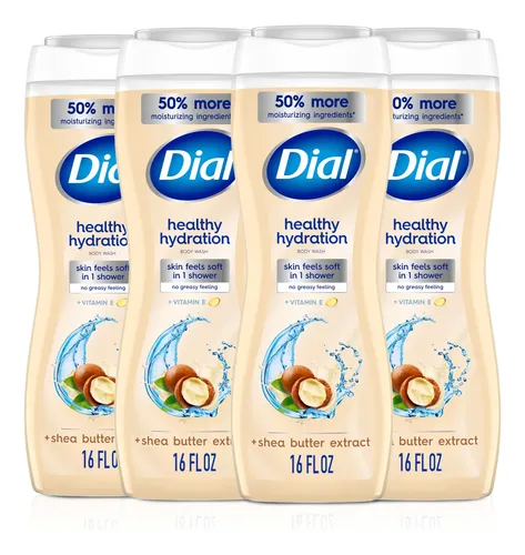 Jabón Corporal Dial Manteca De Karité 4 Pack 1.89l