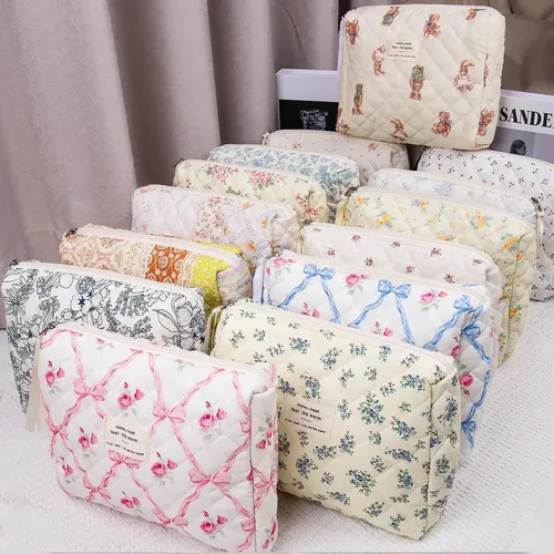 Bolsa De Maquillaje Floral, Bolsa Grande For Cosméticos For