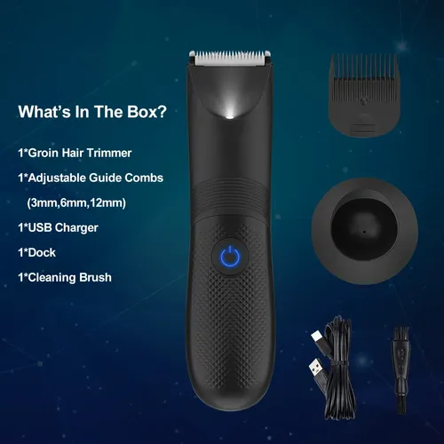 Recortadora Corporal Eléctrica Hombre Luz Led Negro