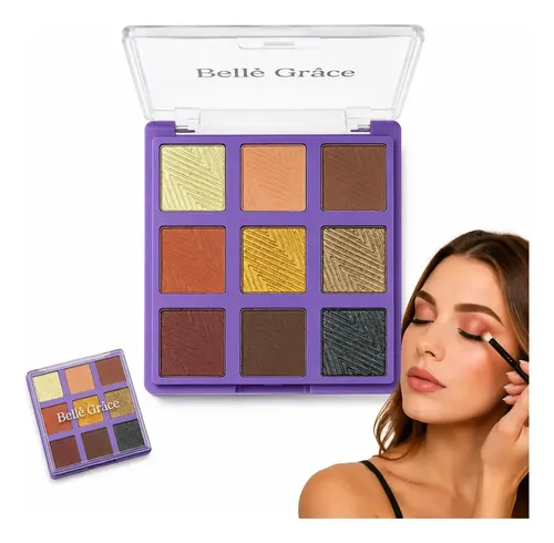 Paleta Tono 03 Sombras de Ojos X9 Tonos Brillante Mate Maquillaje Rostro Veoquiero