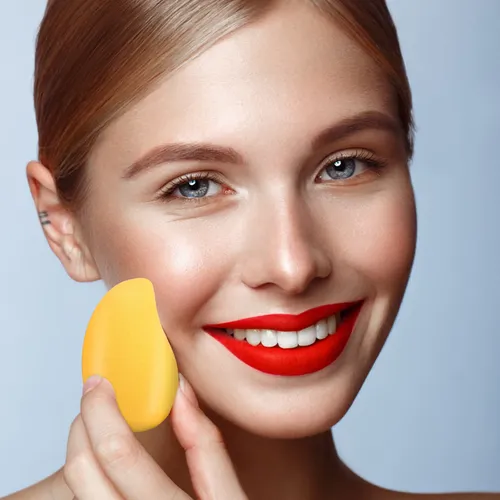 4 Esponjas De Maquillaje Forma De Mango Para Base Y Polvo Mu