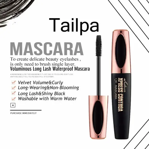 2 Unids 4d Fibra De Seda Extra Larga Máscara Impermeable 4 Negro