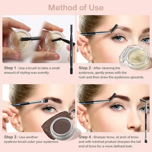 Kit De Cejas Ucanbe 2 En 1 Gel Y Cera Marrón Impermeable