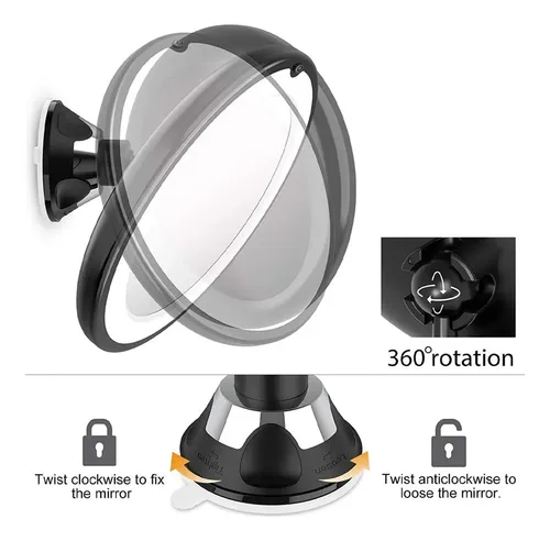 Espejo De Maquillaje De Lupa 10x Con Luz Led 360 Grados