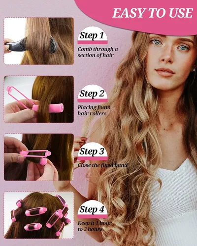 64 Rulos De Esponja Para Cabello En 2 Tamaños Para Peinado