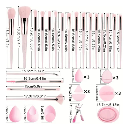 Set De 44 Brochas De Maquillaje Profesional Con Funda, Cara