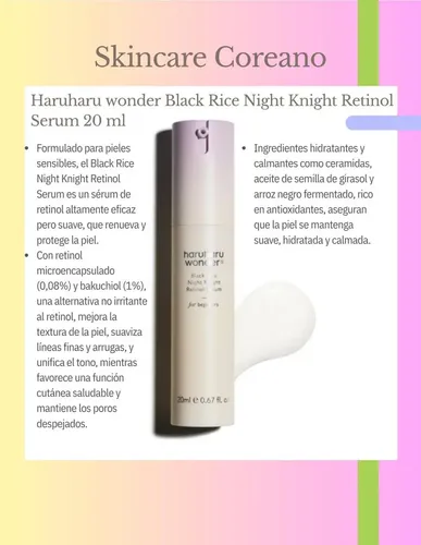 Haruharu Wonder Black Rice Night Knight Retinol Suero, Y La