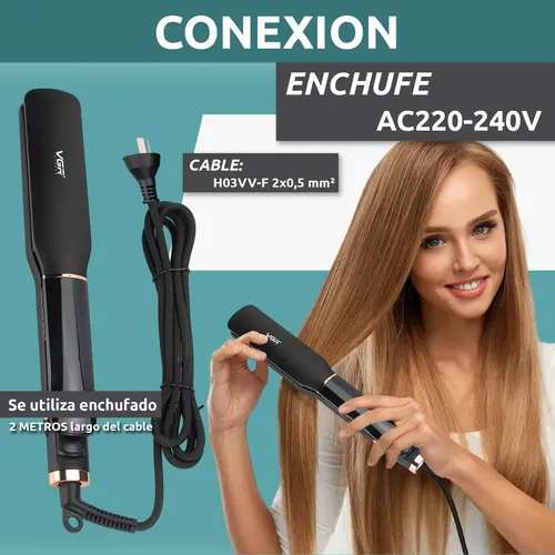 Planchita De Pelo Profesional Vgr V-519s Cerámica 230°c Negro