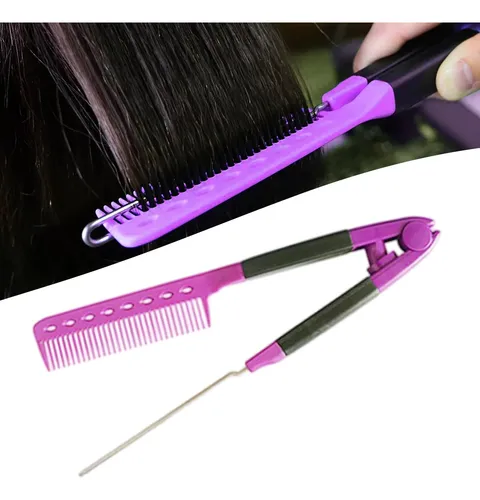 Cepillo Alisador Para Cabello Firm Grip Flat Peine, Color Mo