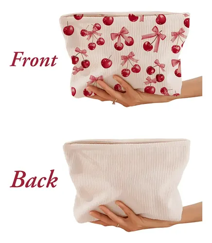 Cosmetiquera, Bolso, Lapicera, Maquillaje, Moño, Cerezas