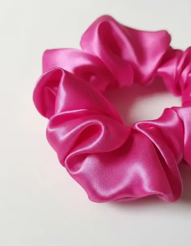 Scrunchies Saten, Colitas De Pelo De Raso Antifrizz Premium. Fucsia