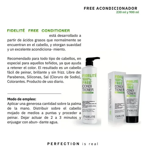 Shampoo 100% Free Sulfatos Siliconas Y Parabenos X230ml Cabellos Secos Fidelite