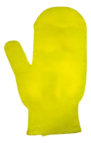 Guante Exfoliante Corporal Fibra Sintética Amarillo Reutilizable CL