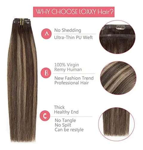 Extensiones De Cabello Human C/clip 7u 40cm #r2-2/6