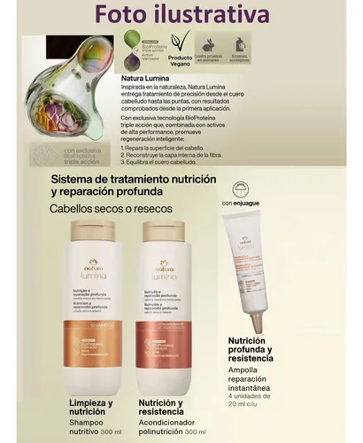 Shampoo + Acondicionador Nutritivo Lumina Natura Vegano