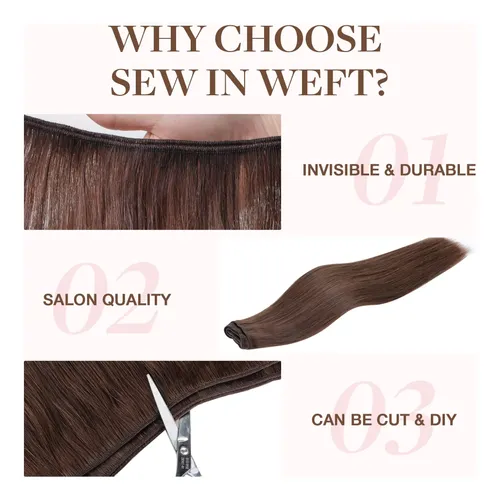 Extension Cortina De Pelo Humano Real 35cm 80g Marron Chocol