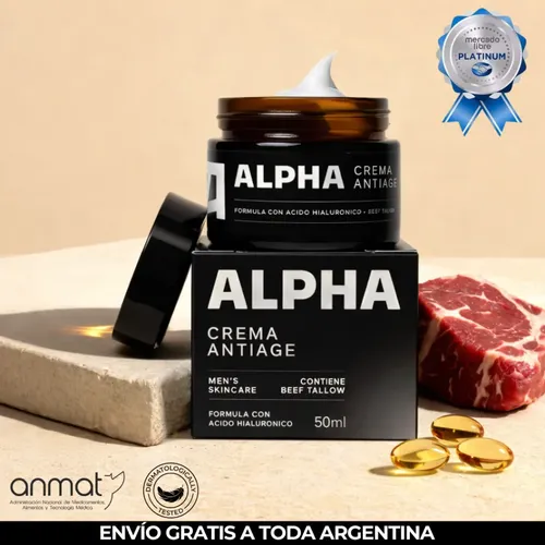 3 Unidades Crema Anti Age Alpha Men Care Con Sebo De Res