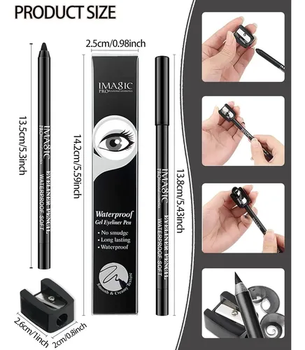 Lápiz Delineador De Ojos Gel Negro Mate Lysdefeu 1 Pcs